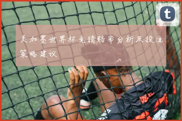 美加墨世界杯竞猜赔率分析及投注策略建议